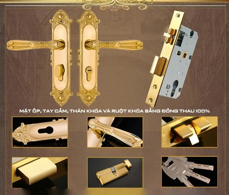 Chi tiết khóa cửa gỗ G14