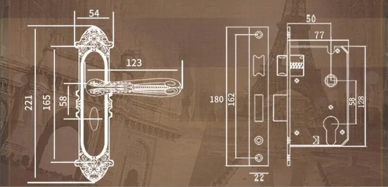Kích thước khóa cửa G14