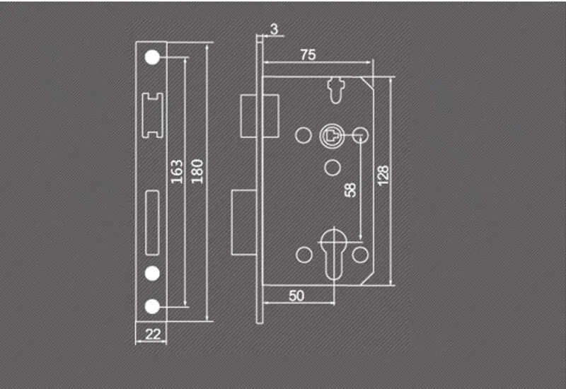 Kích thước khóa cửa XS101