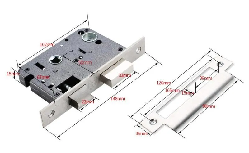Chi tiết lõi khóa cửa DA146